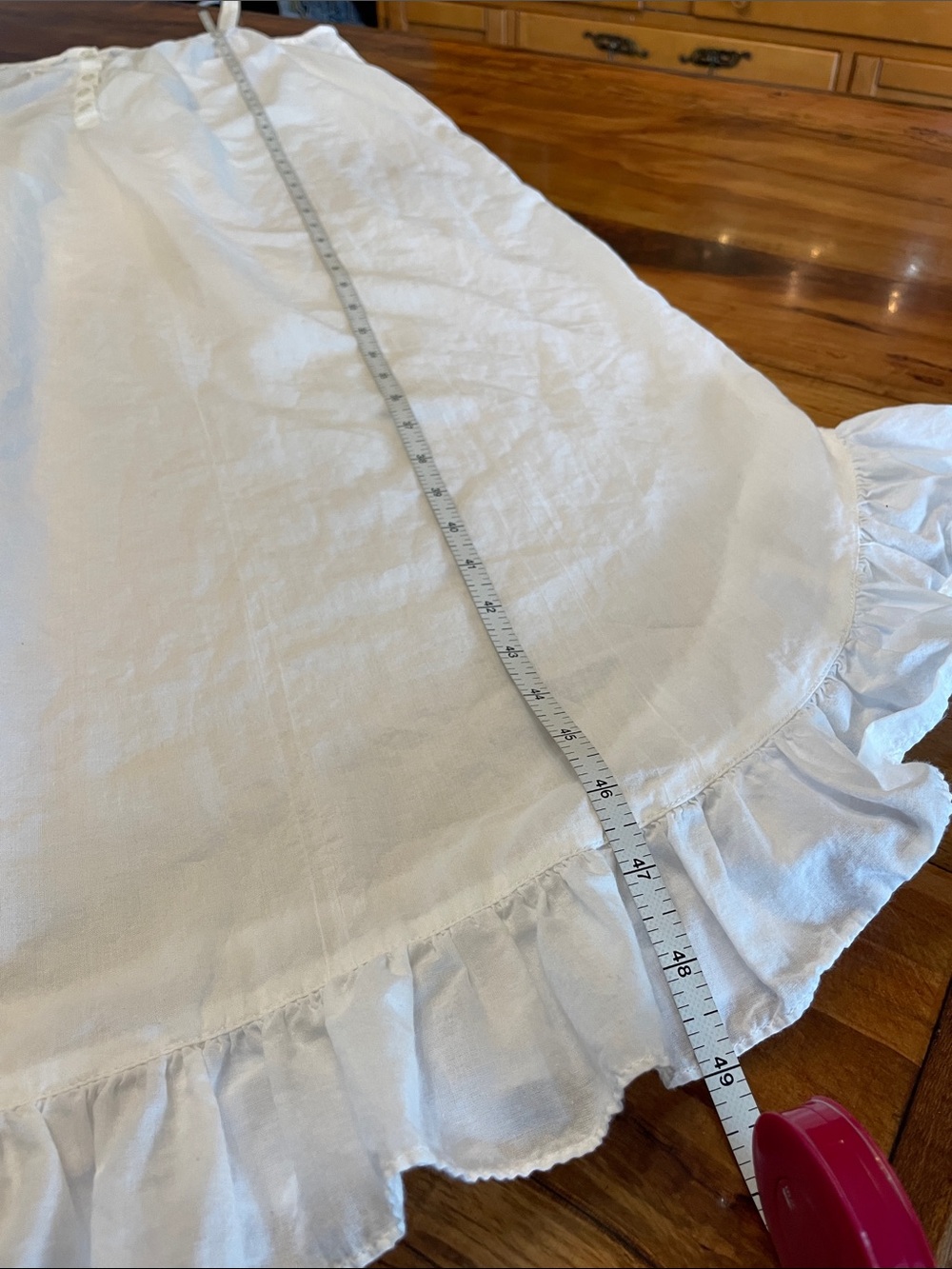 Laura Ashley White Cotton Nightgown with Light Blue Embroidery Sz Medium - Picture 8 of 13